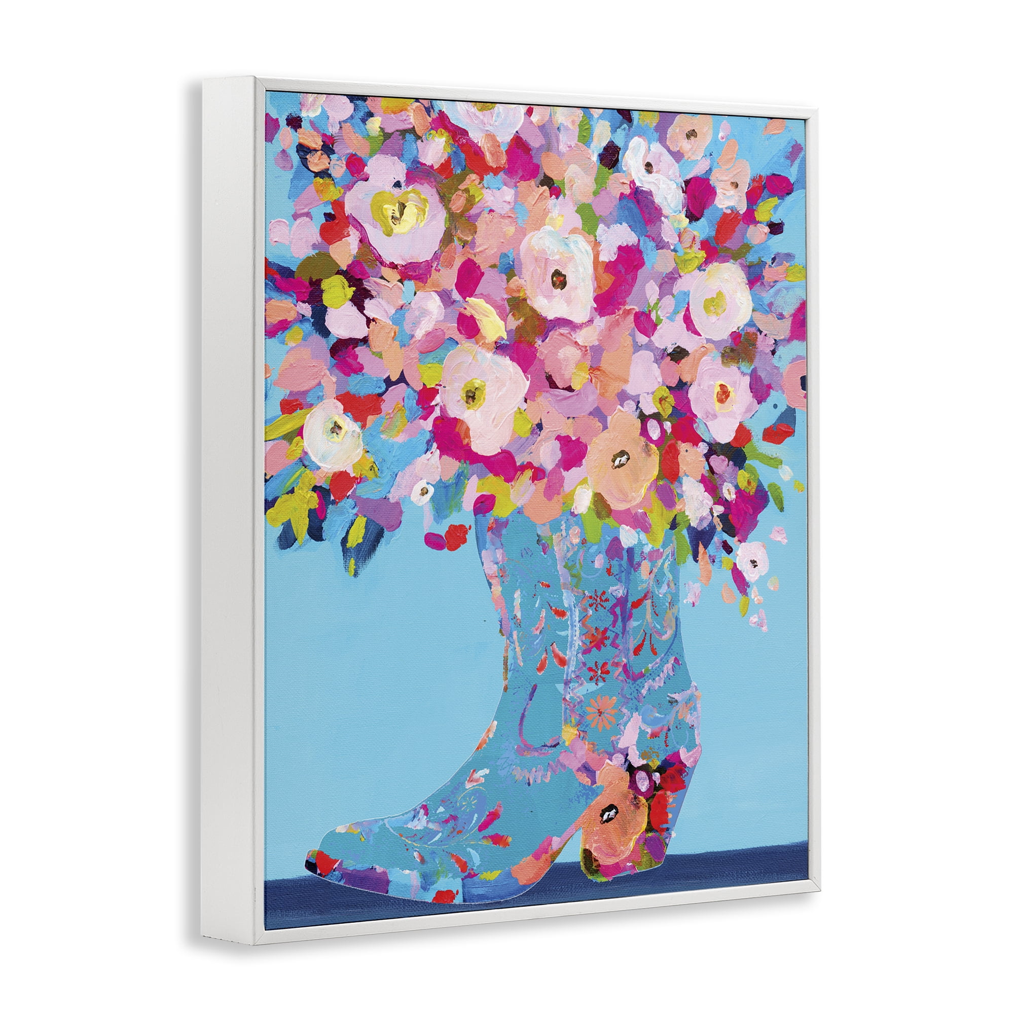 Stupell Industries Cowgirl Dabs of Color White Framed Giclee Art, design by Kamdon Kreations