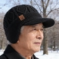 thumbnail image 3 of Gorro de invierno con orejeras y visera | Gorro de punto unisex para clima frío | Gorro grueso con forro polar para actividades al aire libre, viajes y ciclismo, 3 of 6