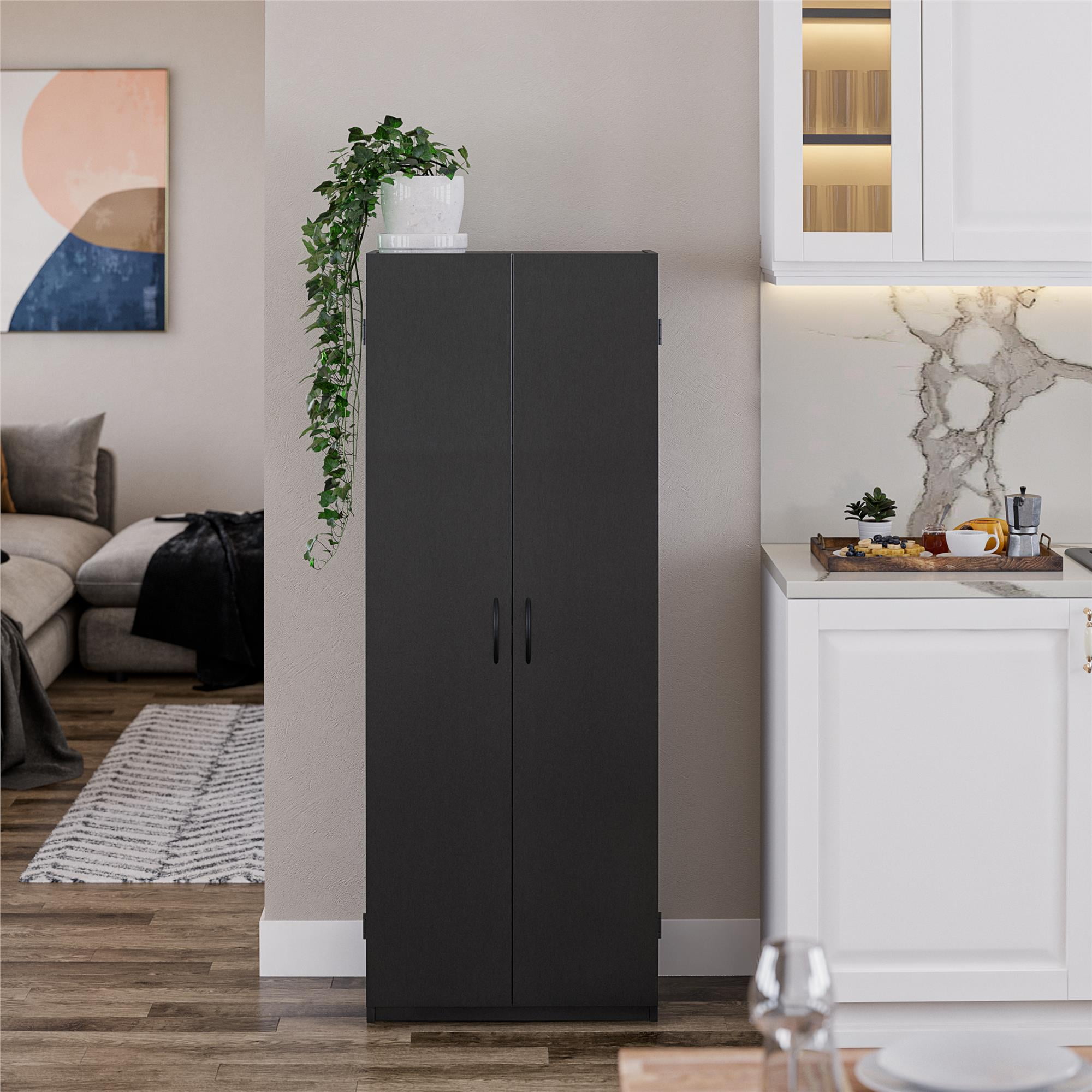 Mainstays 60" 2 Door Storage Cabinet, Black