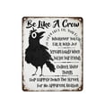 thumbnail image 1 of Metal Wall Art Vintage Funny Crow Sign Positive Message Metal Tin Home Office Kitchen Wall Decor, 1 of 8