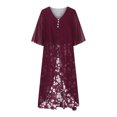 thumbnail image 4 of Robe à Manches Longues Femme Mode Robe Imprimée à Manches Longues Boutons Col Rond Élégante Robe Rétro Longue Robe T-Shirt Femme Robe à Manches Longues Femme Robe à Manches Longues pour Femme Aguichant, 4 of 8