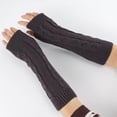 thumbnail image 2 of Kukuzhu Arm Warmers Y2K Grunge Rib Knit Arm Warmers Preppy Crochet Arm Sleeves Fingerless Gloves Emo Accessories, 2 of 6
