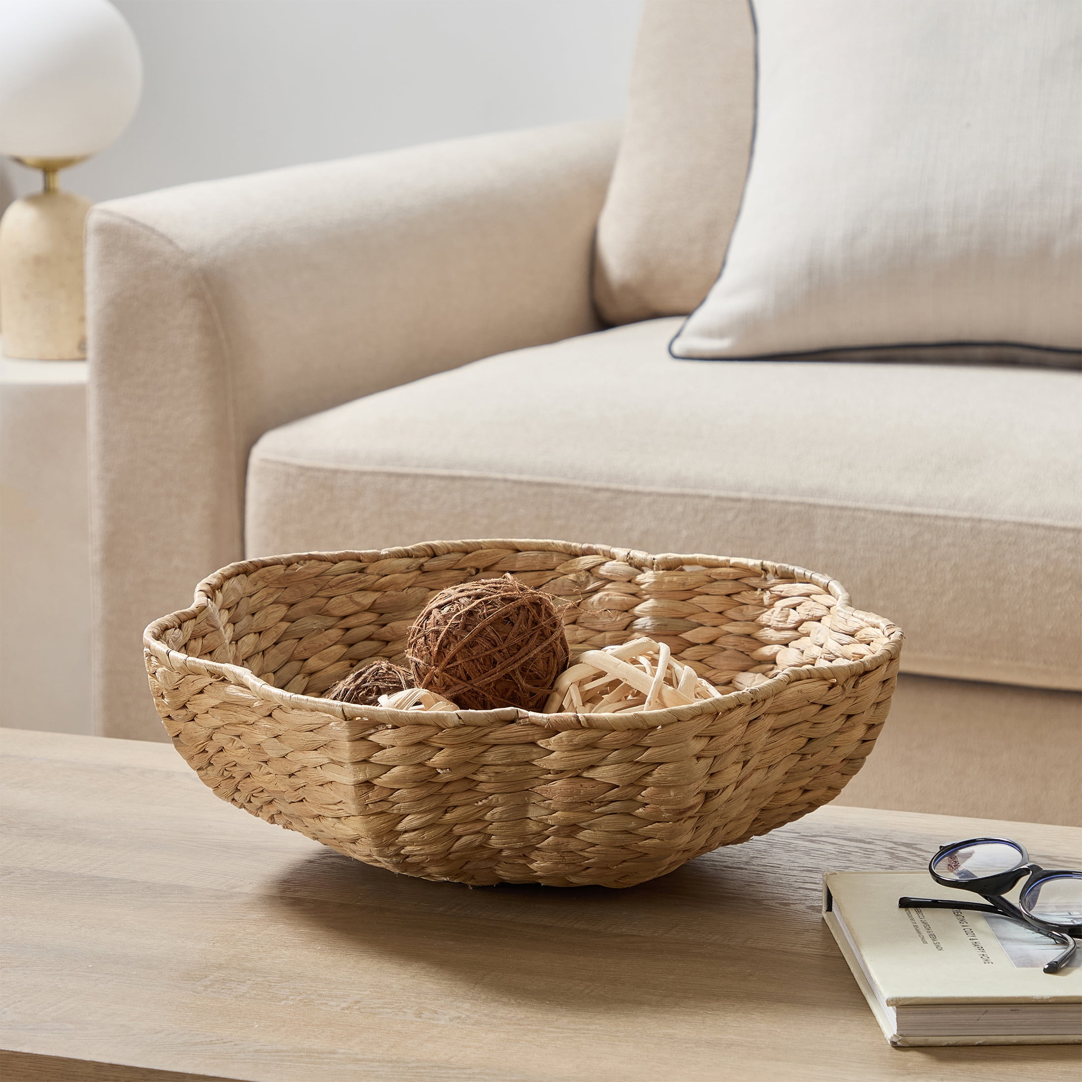 My Texas House Natural 14" Water Hyacinth Decorative Bowl