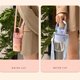 thumbnail image 5 of Linda botella de agua con pajita, botella para beber al aire libre con correa ajustable para el hombro, soporte para teléfono para la escuela, niños, niñas, camping, deportes, viajes, 5 of 10