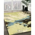 thumbnail image 3 of Ahgly Company Machine Washable Indoor Rectangle Abstract Brown Gold Area Rugs, 5' x 7', 3 of 7