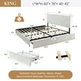 thumbnail image 7 of Sha Cerlin White King Leather Platform Bed Frame with 4 Storage Drawers & Adjustable Headboard, Adult, 7 of 7