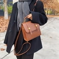thumbnail image 4 of Vintage Preppy Style Backpack - Stylish Buckle Decorative Flap, Classic Design - Durable Schoolbag for Daily Use, Versatile Travel Daypack for Short Trips, On-Trend Fashion, Comfortable Top Handle for, 4 of 5