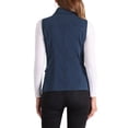 thumbnail image 3 of Chaqueta sin mangas con cremallera Inspire Chic para mujer, chaleco utilitario con bolsillos, M, azul marino, 3 of 5