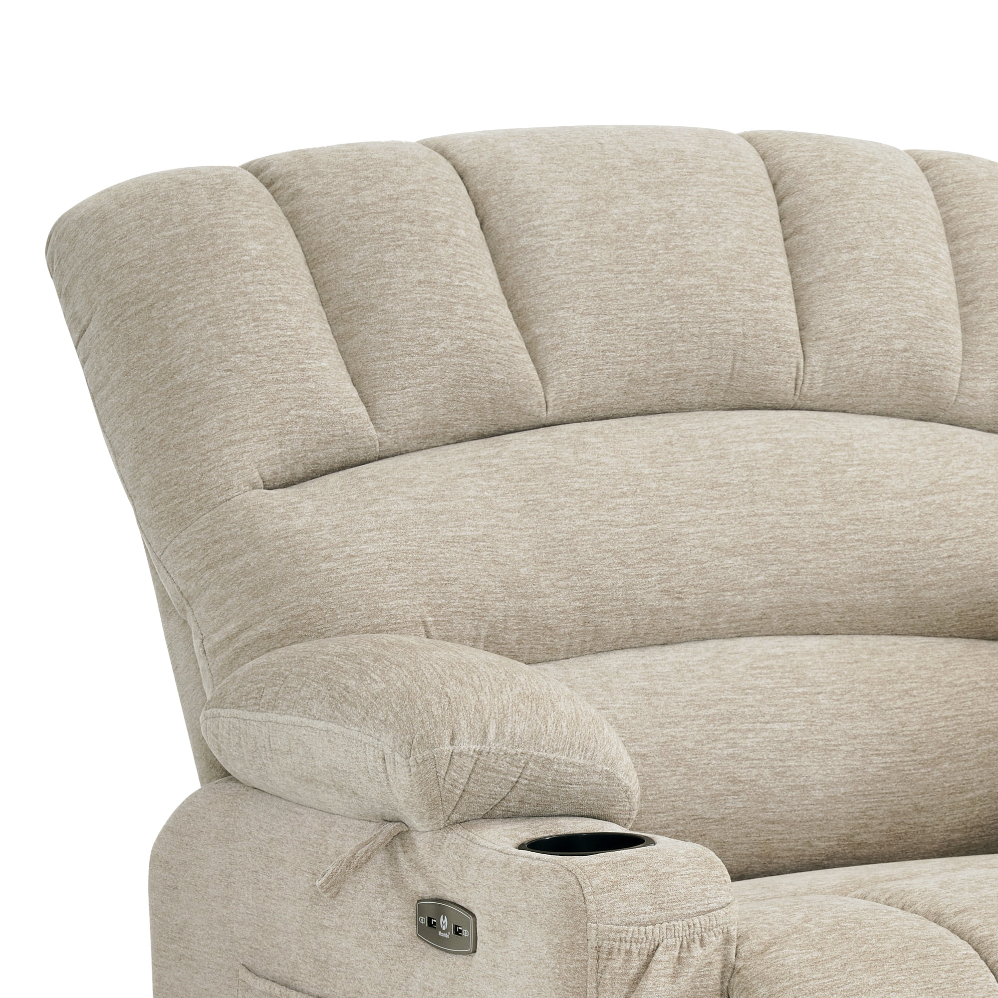 MCombo Oversized Power Lift Recliner Chair, 27.2'' Extra-Wide Seat, Fabric(Medium-Wide, Beige)