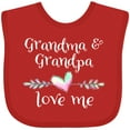 thumbnail image 3 of Inktastic Grandma and Grandpa Love Me- Heart Grandchild Boys or Girls Baby Bib, 3 of 4