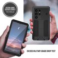 thumbnail image 6 of Aluminum Metal Gorilla Glass Shockproof Military Heavy Duty Sturdy Case for Samsung Galaxy S24 Ultra,Dteck Built-in Screen Full Body Silicone Case Slide Lens Protection Kickstand Cover,Black, 6 of 7