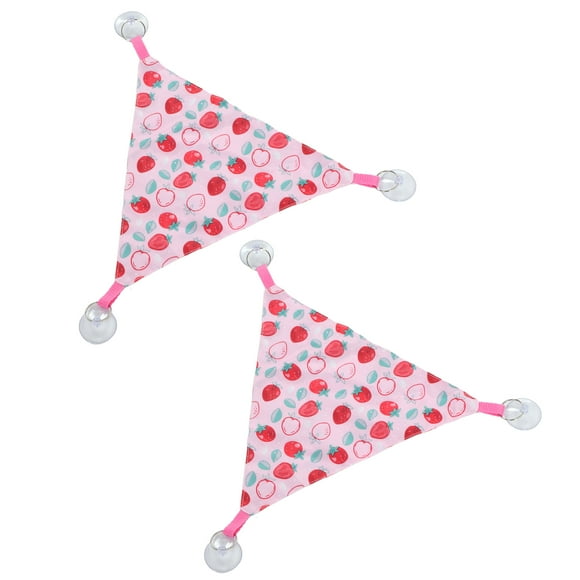 Lit Suspendu pour Reptile, Espace Intéressant Doux Facile à Nettoyer Hamac Triangulaire pour Dragon Barbu 2 Pcs Respirant pour Grimper Motif Fraise Rose P, Motif Fraise Rose m