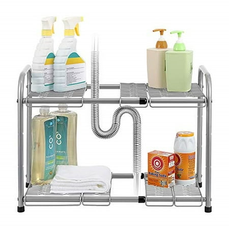 Nex 2 Tier Under Sink Shelf Organizer Under Sink Storage Rack With