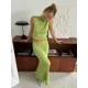 thumbnail image 2 of Conjunto de 2 piezas de falda y chaleco de punto elegante y nuevo de Bornladies, conjunto de falda larga elegante sin mangas con cuello alto a la moda de verano para mujer, 2 of 5
