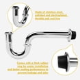thumbnail image 6 of Stainless Steel P-Trap - 1 1/4 Inch Bathroom Basin Sink Waste Trap with Reducing Washer, Matte Black, 6 of 7