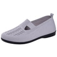 thumbnail image 2 of Samdudou Slip On Shoes for Women Closed Toe Knit Mesh Loafers Breathable Lightweight Walking Flats V-Cut Instep Design Casual Daily Wear Outdoor Travel Footwear Essentials, 2 of 5
