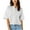 Gray, variant on Ruimatai Women's Casual Linen Button Down Shirt Soft Breathable Loose Fit Blouse Round Neck Long Sleeve Solid Color Top