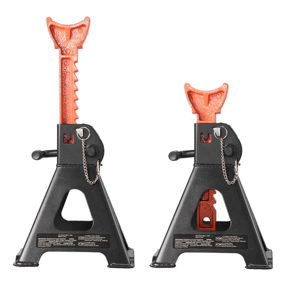 KFFKFF 3 Ton (6,600 lbs) Capacity Jack Stands, Adjustable Height 10.8-16.3 in, Durable Steel Construction with Double Locking Mechanism, Suitable for SUV, Pickup, Car, UTV/ATV, Set of 2