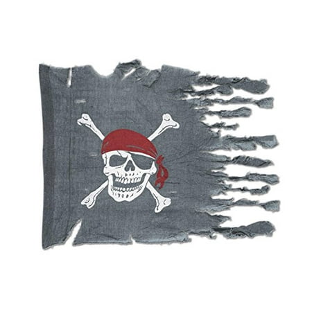 Pack of 12 Gray Weathered Pirate and Crossbones Flag 29