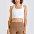 thumbnail image 2 of Sujetador deportivo a prueba de golpes Hallow Beauty Back Almohadilla para el pecho extraíble Ejercicio Entrenamiento Gimnasio Ropa deportiva Sujetador Blanco S, 2 of 6