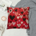 thumbnail image 2 of JEUXUS Valentines Day Pillow Covers, Red Heart Valentines Decorations Throw Pillow Covers Outdoor Valentine Day Holiday Farmhouse Cushion Case for Home Couch Sofa, 2 of 5