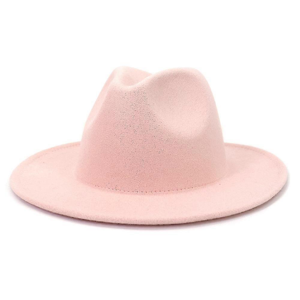 Autumn Winter Womens Felt Hat Fedoras Big Brim Hats For Women British Style Vintage Church Hats Lady Flat Brim White jazz cap main image 0