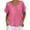 Hot Pink, variant on Summer Oversize Shirts for Womens Fashion V-Neck Short Sleeve Loose Solid Color T Shirt Tunic Shirt Imitation Of Cotton And Linen Blouse