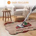 thumbnail image 6 of Scalloped Door Mat 18x30", Red Plaid Christmas Absorbent Non Slip Welcome Mats for Front Door, Truck Xmas Tree Vintage Winter Wooden Diatomaceous Entryway Rug for Indoor Bathroom Kitchen Entrance, 6 of 9
