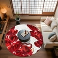 thumbnail image 2 of Valentine's Day Washable Area Rug&nbsp;3 ft Romantic Watercolor Bright Red Love Heart Balloons Soft Round&nbsp;Rugs for Living Room, Non Slip Carpet for Bedroom&nbsp;Entryway Dining Room, 2 of 9