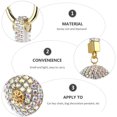 thumbnail image 3 of COSMOBETTY Car Rhinestone Inlaid Key Bag 1Pack Stylish Keyring Diamond Silver Ab Color Lint, 3 of 8