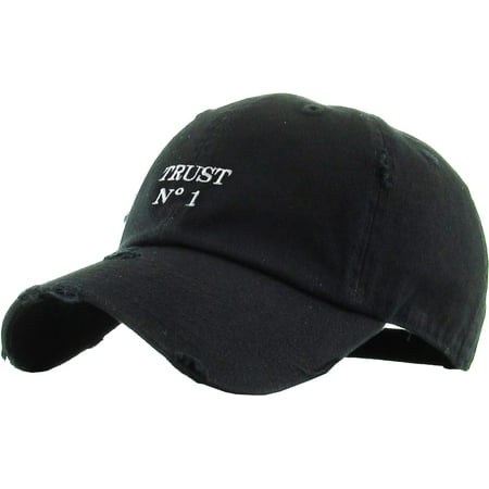 Trust No 1 Black Vintage Distressed Dad Hat Baseball Cap Polo