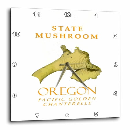 3drose, Oregon Territory Mushroom Pacific Golden Chanterelle, 10x10 Wall Clock