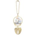 thumbnail image 1 of China City Landmark Skyscraper Wordcloud Car Keychain Angel Wing Pendant, 1 of 4