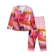 thumbnail image 1 of Fotbe Colorful Cartoon Biplane Conjunto de Pijama de Manga Larga para Mujer con Estampado, Ropa de Dormir de 2 Piezas, Conjunto de Casa Suave y Cómodo con Bolsillos-X-Large, 1 of 7