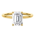 thumbnail image 2 of 2.05 Carat Emerald Cut Moissanite ( G-H/ VS1 ) And Natual Diamond Engagement Rings for Womens In 10K Yellow Solid Gold In Ring Size 6.5, 2 of 8