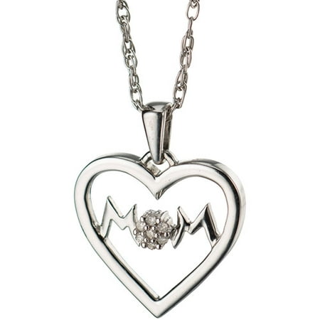 Diamond Accent Sterling Silver Heart Pendant, 20