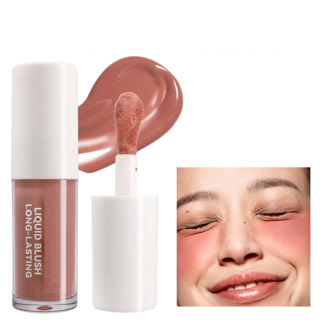 Liquid Powder Blusher To Highlight Color Facial Rouge Makeup 6 Color Eye Shadow Face Powder Blusher Good Color Is Not Easy To Tingle Powder Blusher 4.5Ml, Makeup White Blusher
