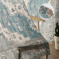 thumbnail image 5 of Traditional Blue, Sheer Curtains 63 Inches Length 2 Panels Set, Window Sheer Curtains for Living Room/Bedroom, Grey Abstract Middle Century Flower Light Filtering Rod Pocket Curtain 52'' x 63'' x 2, 5 of 7