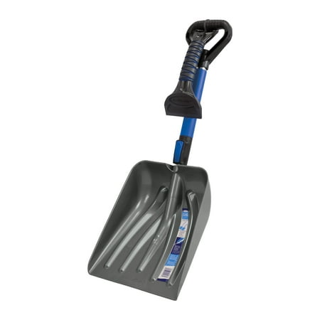 Suncast 11in. Telescoping Blue Car Shovel and Arched Ice Scraper Combo Set