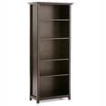 thumbnail image 3 of Simpli Home Amherst Solid Wood Transitional 54 inch Wide Desk with 30 inch Wide Bookcase in Hickory Brown (Set of 2), 3 of 12