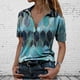 thumbnail image 2 of Gibobby Camisetas de verano para mujer Camiseta suelta informal con cuello en V para mujer, blusa manga corta con estampado(Azul,M), 2 of 3