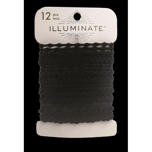Illuminate 12 élastiques pour cheveux en noir 12 ÉLASTIQUES À FILAMENT DE NYLON