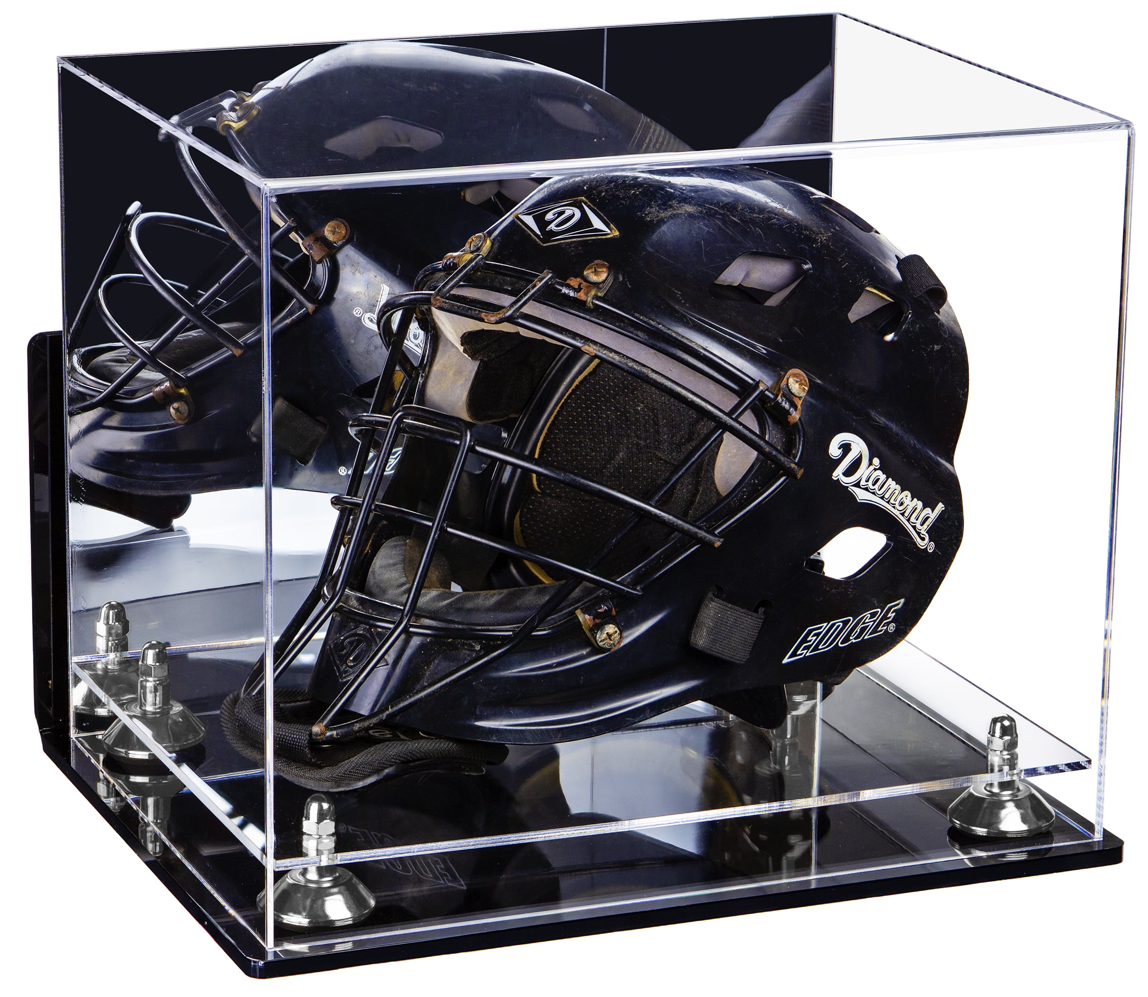 Deluxe Acrylic Catchers Helmet Display Case with Mirror, Wall Mount