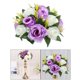 thumbnail image 3 of 2 Piezas de 26 Cm de Rosas Artificiales, de Flores Moradas, Decoración de Tienda de Oficina Colcomx Bola de rosa de simulación, 3 of 8