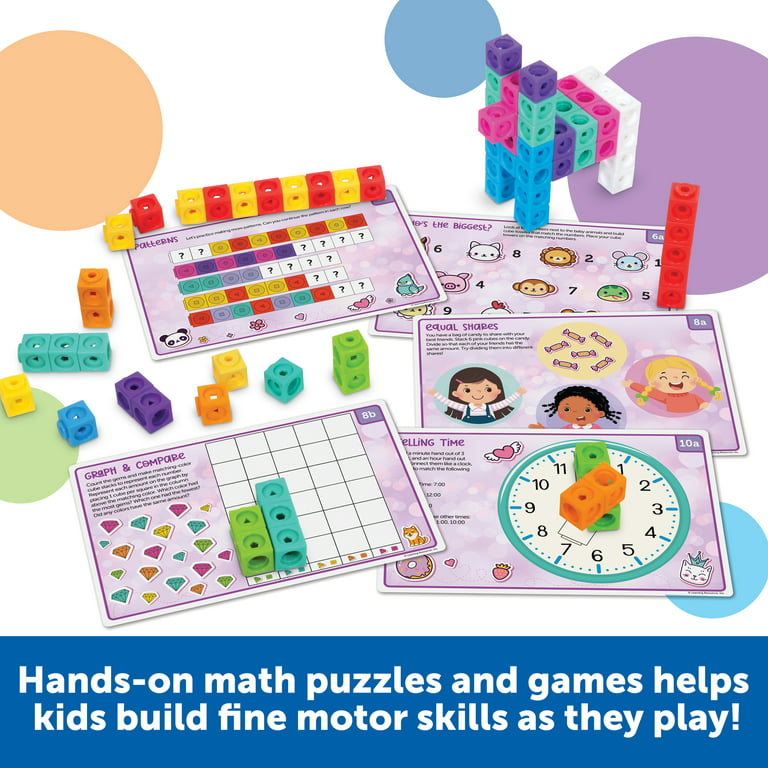 Learning Resources MathLink Cubes Elementary Math Activity Set - 115  Pieces, Ages 7+ Math Manipulative Cubes, Math Games for Kids, Math Counters