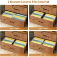 thumbnail image 4 of SEDETA 59" File Cabinet, 2 Drawers Filing Cabinets for Home Office fit Legal/Letter/A4 File, File Cabinet with Lock & Power Outlets, Printer Stand with Storage & LED Lights, Rustic Brown, 4 of 9