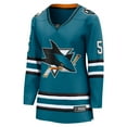 thumbnail image 2 of Women's Fanatics Matt Benning Teal San Jose Sharks Home Breakaway Player Jersey, 2 of 3