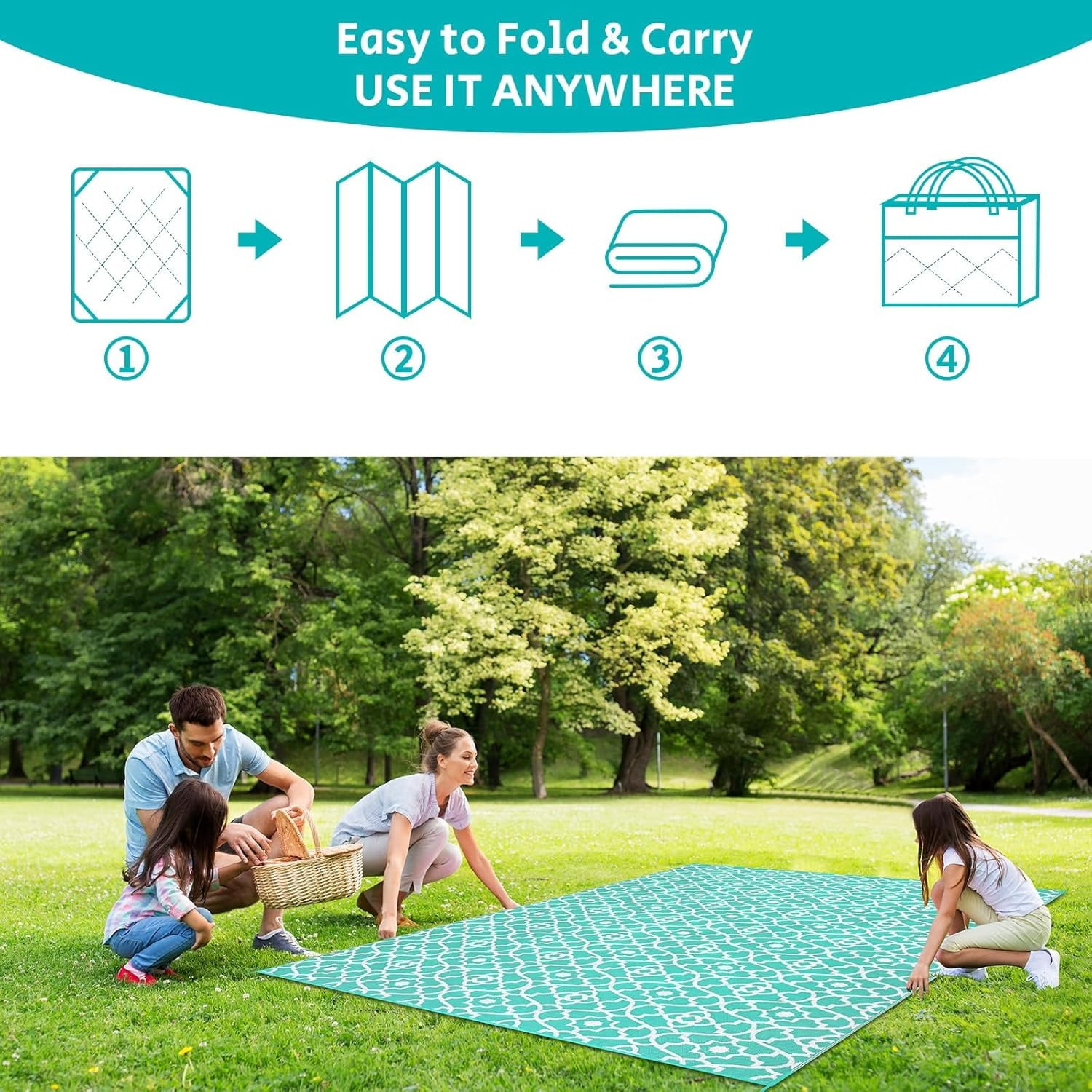 Outdoor Rug Waterproof 9x12, Reversible Plastic Straw Rug RV Camping Rug, Indoor Outdoor Patio Mat Clearance, Outside Carpet for Porch,Deck,Camper,Balcony,Backyard,Picnic