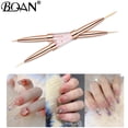 thumbnail image 3 of BQAN-brocha para uñas con mango de cristal rosa, doble cabezal, delineador de pintura, pluma de Gel, cristal, manicura artística, 3 of 5