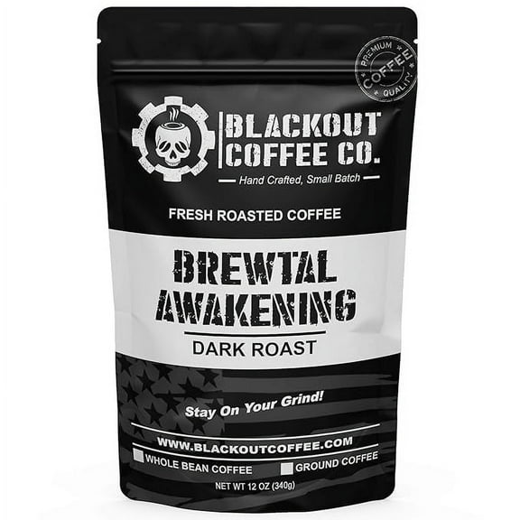 Blackout Coffee Co. Brewtal Awakening Blend Dark Roast Ground Coffee, 12 oz Bag